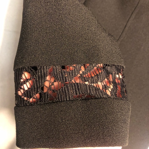 Tahari ASL Women’s Lace Back Crepe Jacket-Black - Picture 7 of 8